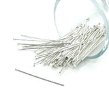 38mm, 20g, Silver Plated Head Pins