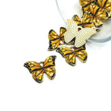 Orange Enamel Butterfly Charms, 16x22mm