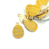 Yellow Easter Egg Charms, 22x14mm