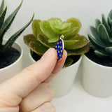 Purple Polka Dot Easter Egg Charms, 22x14mm