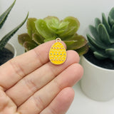 Yellow Easter Egg Charms, 22x14mm