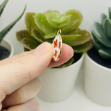 White Flowered Easter Egg Charms, 22x14mm