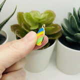 Colorful Retro Easter Egg Charms, 22x14mm