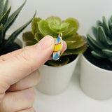 Colorful Retro Easter Egg Charms, 22x14mm