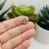 Small Silver Flower Charms, 14.5x12mm