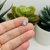 Small Silver Flower Charms, 14.5x12mm