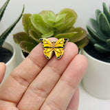 Orange Enamel Butterfly Charms, 16x22mm