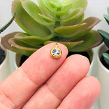 303 Stainless Steel, 18k Gold, Birthstone Rhinestone Set, 8x6mm