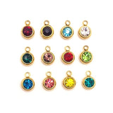 303 Stainless Steel, 18k Gold, Birthstone Rhinestone Set, 8x6mm