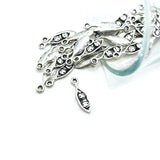 Tiny Silver Peas in a Pod Charms, 18x5mm