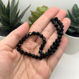 6x6mm Black Opaque Bicone Beads, Imitation Crystal, Grade AA