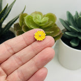 Small Yellow and Gold Flower Charms, 16.5x13mm