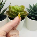 Small Yellow and Gold Flower Charms, 16.5x13mm