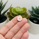 Small Pink and Gold Flower Charms, 16.5x13mm