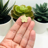 Red and White Enamel Flower Charms, 19.5x18mm