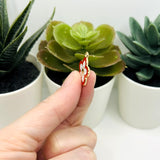 Red and White Enamel Flower Charms, 19.5x18mm