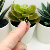 Small Black and Gold Flower Charms, 16.5x13mm