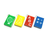 3D Math Teacher Book Charm or Keychain, 27x18mm