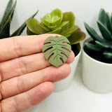 Green Monstera Leaf Charms, 25x29mm