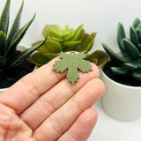 Green Maple Leaf Charms, 30x26mm