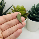 Green Fern Leaf Charms, 30x13mm