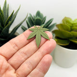 Green Pot Marijuana Leaf Charms, 30x30mm