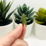 Green Pot Marijuana Leaf Charms, 30x30mm