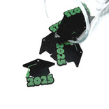 Green and Black 2025 Graduation Cap Charms, 28x25mm