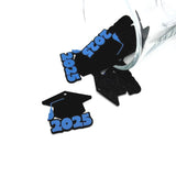 Blue and Black 2025 Graduation Cap Charms, 28x25mm