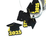 Yellow and Black 2025 Graduation Cap Charms, 28x25mm