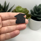 Orange and Black 2025 Graduation Cap Charms, 28x25mm