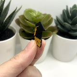 Orange and Black 2025 Graduation Cap Charms, 28x25mm