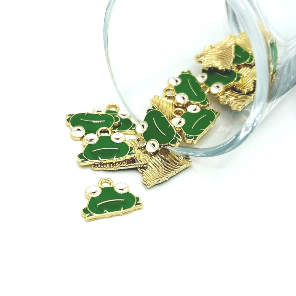 Green Grumpy Frog Charms, 12.5x15.5mm – Guerrilla Charm