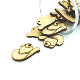 Wooden Cowboy Hat Charms, 17x27mm