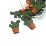 Prickly Pear Cactus Charms, 21x18mm