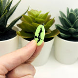 Black Witch on Glow in the Dark Moon Charms, 25x27mm