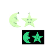 Smiling Moon and Star Glow in the Dark Charms