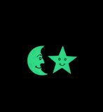 Smiling Moon and Star Glow in the Dark Charms