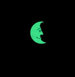 Smiling Crescent Moon Glow in the Dark Charms, 27x31mm