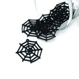 Black Spider Web Charms, 28x29mm