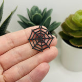 Black Spider Web Charms, 28x29mm