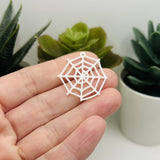 White Spider Web Charms, 28x29mm
