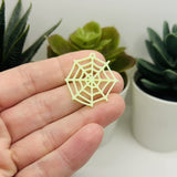 Glow in the Dark Spider Web Charms, 28x29mm