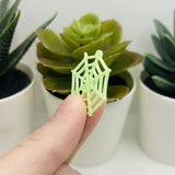 Glow in the Dark Spider Web Charms, 28x29mm