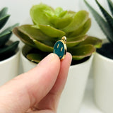 Dark Green Enamel Smiley Face Charms, 14x12mm