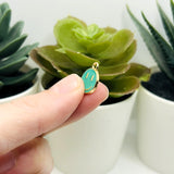 Teal Green Enamel Smiley Face Charms, 14x12mm