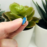 Blue Enamel Smiley Face Charms, 14x12mm