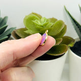 Purple Enamel Smiley Face Charms, 14x12mm