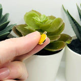 Yellow Enamel Smiley Face Charms, 14x12m