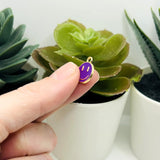 Purple Enamel Smiley Face Charms, 14x12mm